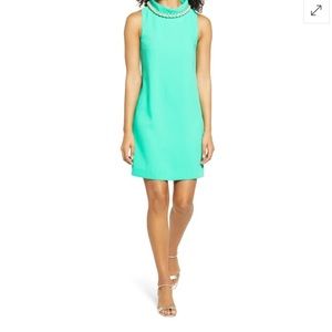 Perfect for Spring! Lilly Pulitzer Portia Embellished Mock Neck Shift Dress.